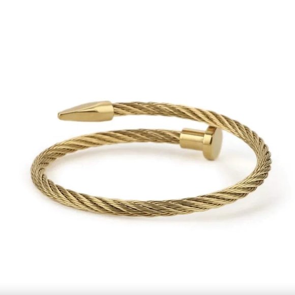 Wire Nail Bracelet Cable Bracelet Wire Bracelets Nail Bangle Bracelet - Picture 1 of 3